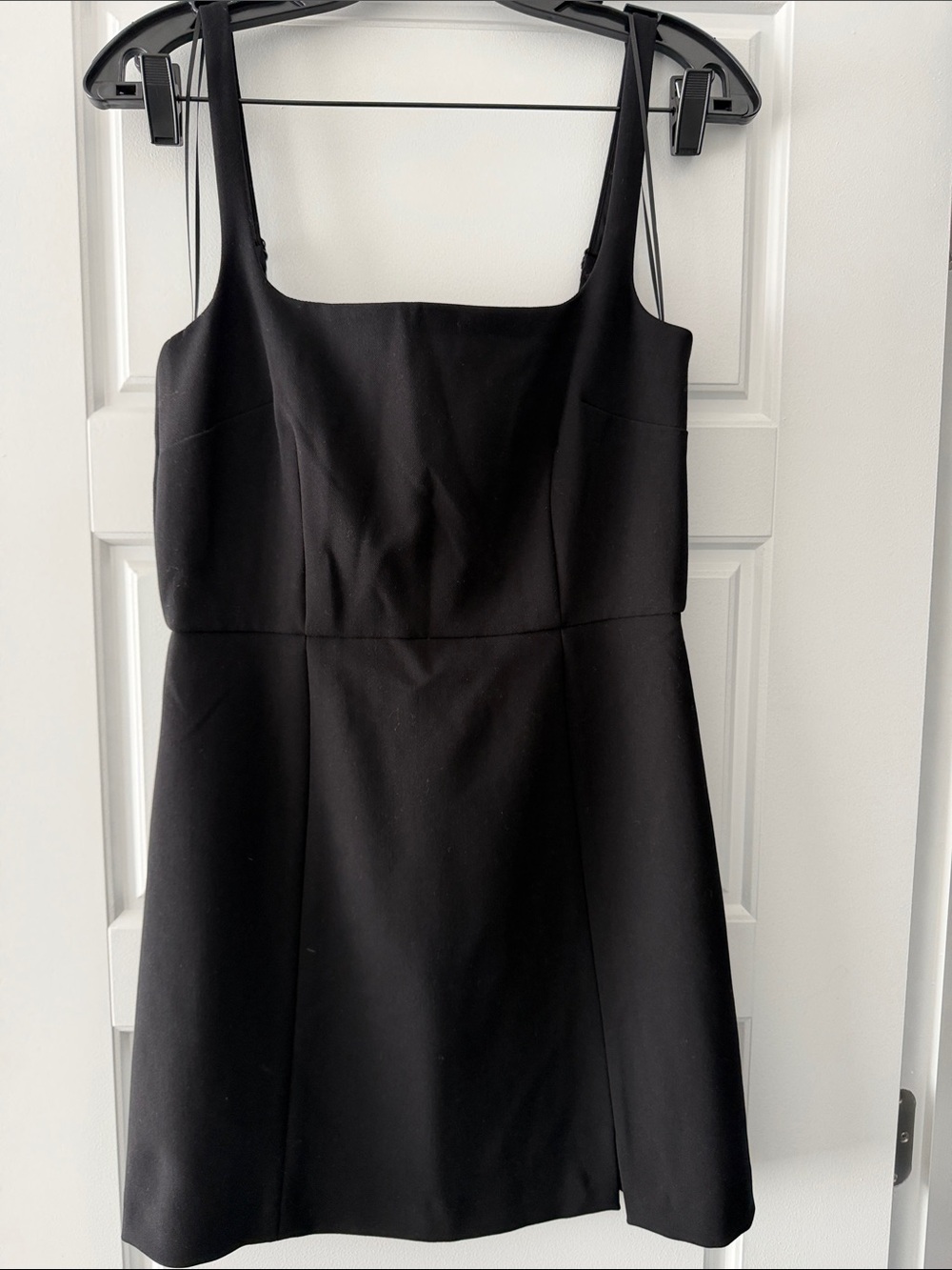 French Connection Black Mini Dress with Square Neck